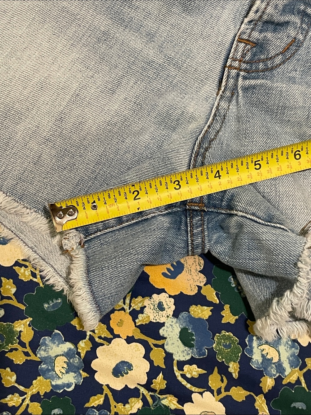 Madewell Light Blue Denim High-Rise Frayed Hem Shorts - Picture 5 of 6